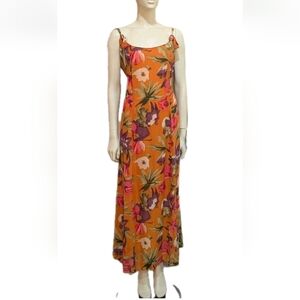 Luisa Spagnoli Vintage 70's Floral Silk Dress Sz 12